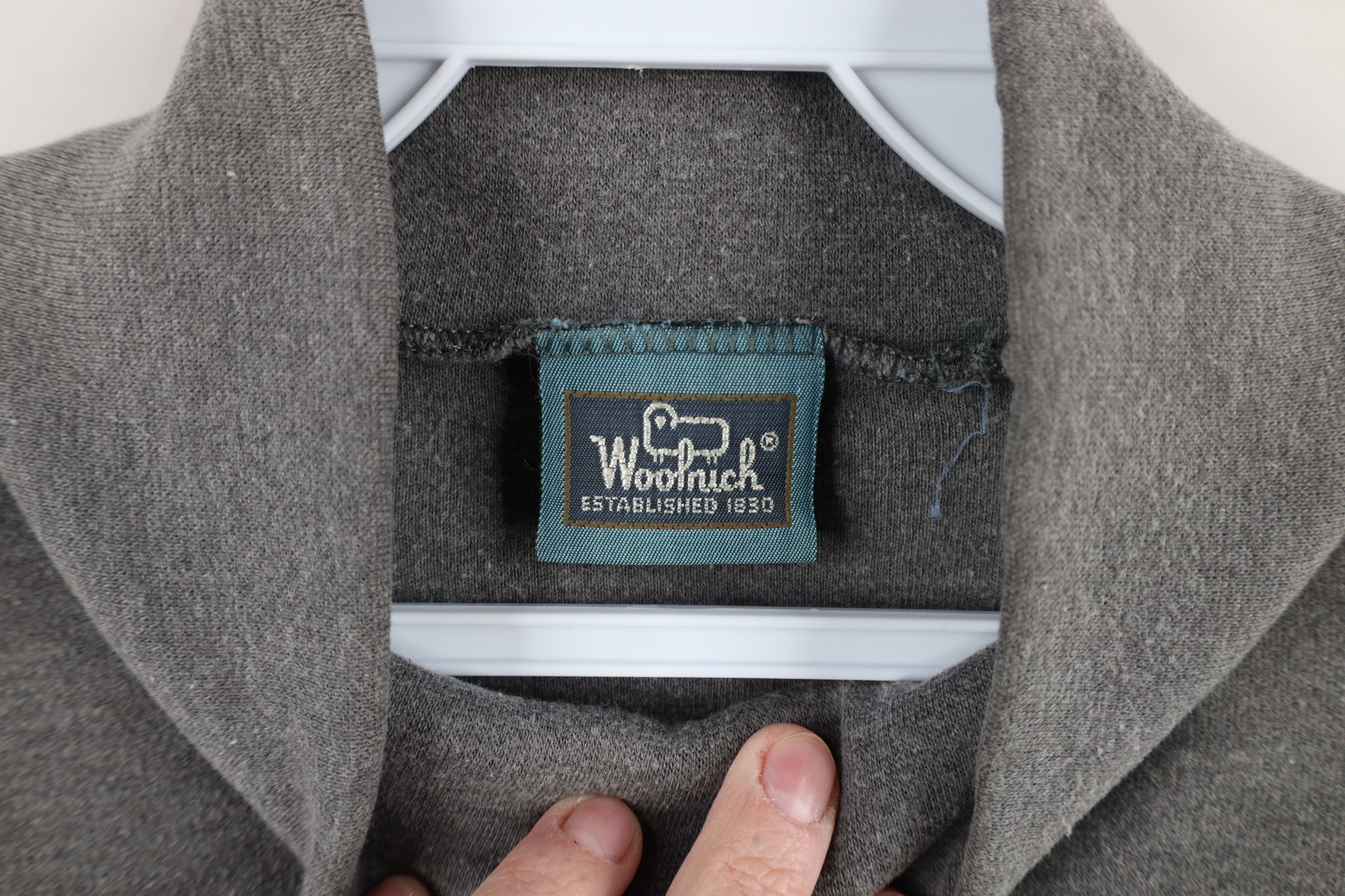 Vintage × Woolrich Woolen Mills Vintage 90s Woolrich Turtleneck T-Shirt Gray Cotton USA Size US L / EU 52-54 / 3 - 7 Thumbnail