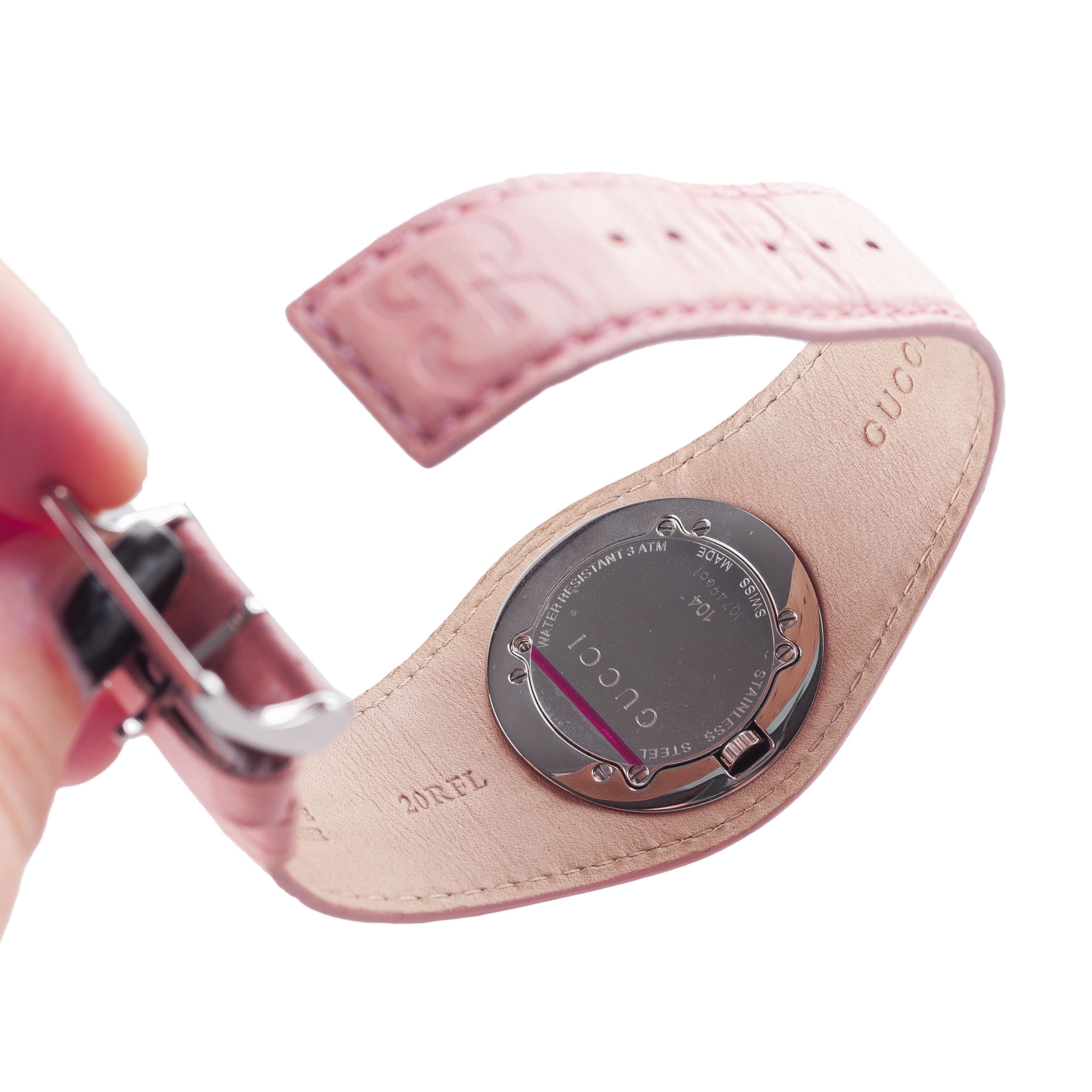 Gucci Gucci Pale Pink Monogram Leather Watch Size ONE SIZE - 3 Thumbnail