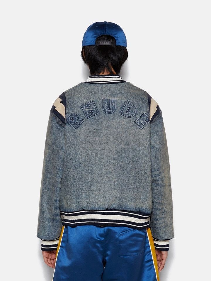 Rhude RHUDE Denim Lightning Varsity Jack Multiple Sizing Available Size US XL / EU 56 / 4 - 2 Thumbnail
