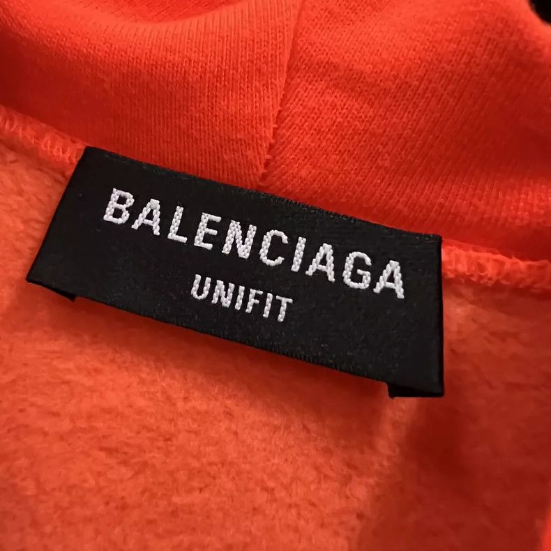 Balenciaga Balenciaga Bright Orange Letter Printed Hoodie Size US M / EU 48-50 / 2 - 3 Thumbnail