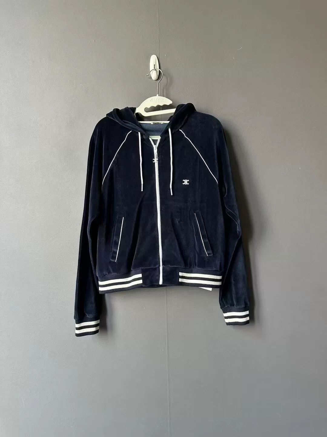 Celine celine blue velvet jacket size medium Size M / US 6-8 / IT 42-44 - 1 Thumbnail