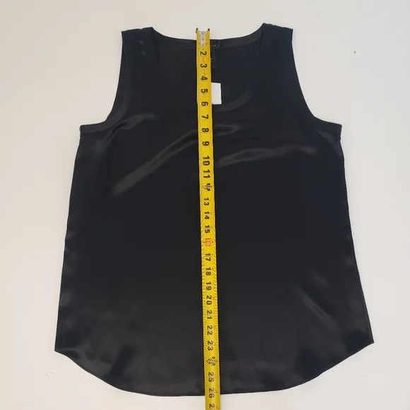 Lafayette 148 LAFAYETTE148 Perla Luxe Black Silk Charmeuse Blouse - (XL) Size XL / US 12-14 / IT 48-50 - 8 Thumbnail