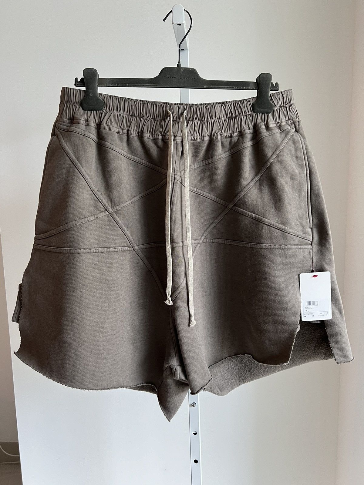 Pre-owned Rick Owens Fw21 Gethsemane Runway Penta Shorts In Sweatshirt Fleece In Dust Grey