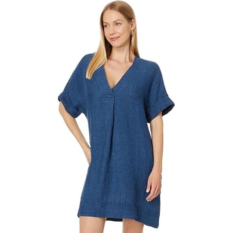Faherty FAHERTY 100% Linen Sanibel Basketweave Dress Womens Small Size S / US 4 / IT 40 - 7 Thumbnail