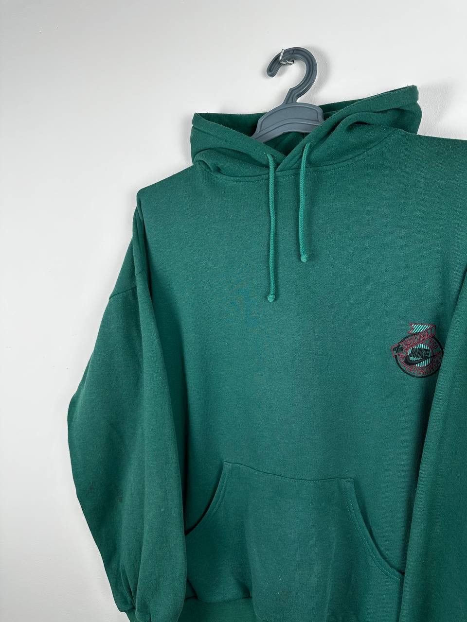 Nike × Vintage 80s Nike Center Swoosh Hoodie Streetwear Hype Sportswear Size US XL / EU 56 / 4 - 1 Thumbnail