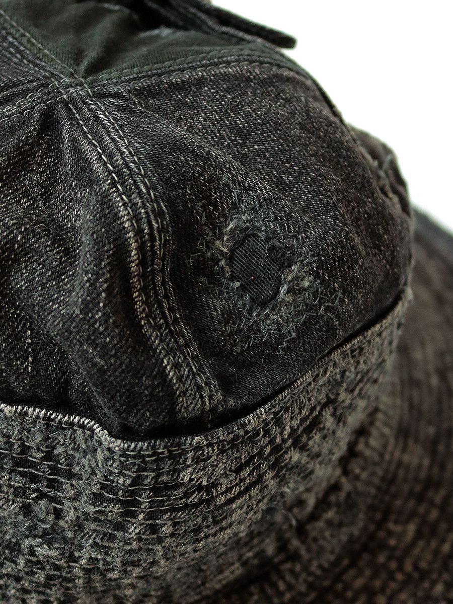Kapital Kapital 11.5oz old man and sea crash damage black denim hat Size ONE SIZE - 6 Thumbnail
