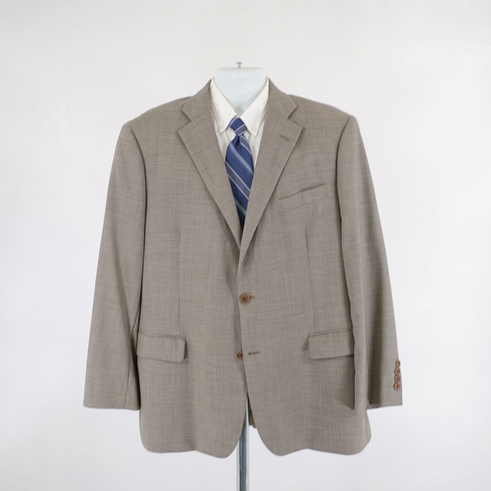 Brooks Brothers DAMAGED Brooks Brothers 346 Stretch Wool Beige Sharkskin 44R Size 44R - 4 Thumbnail