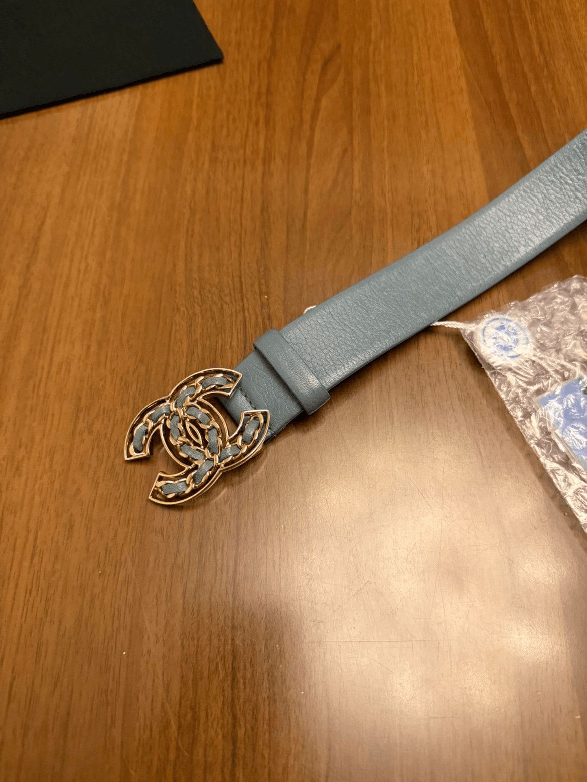 Chanel Chanel Sz 75 Chanel Logo Blue Grey Belt-2506 Size ONE SIZE - 2 Thumbnail