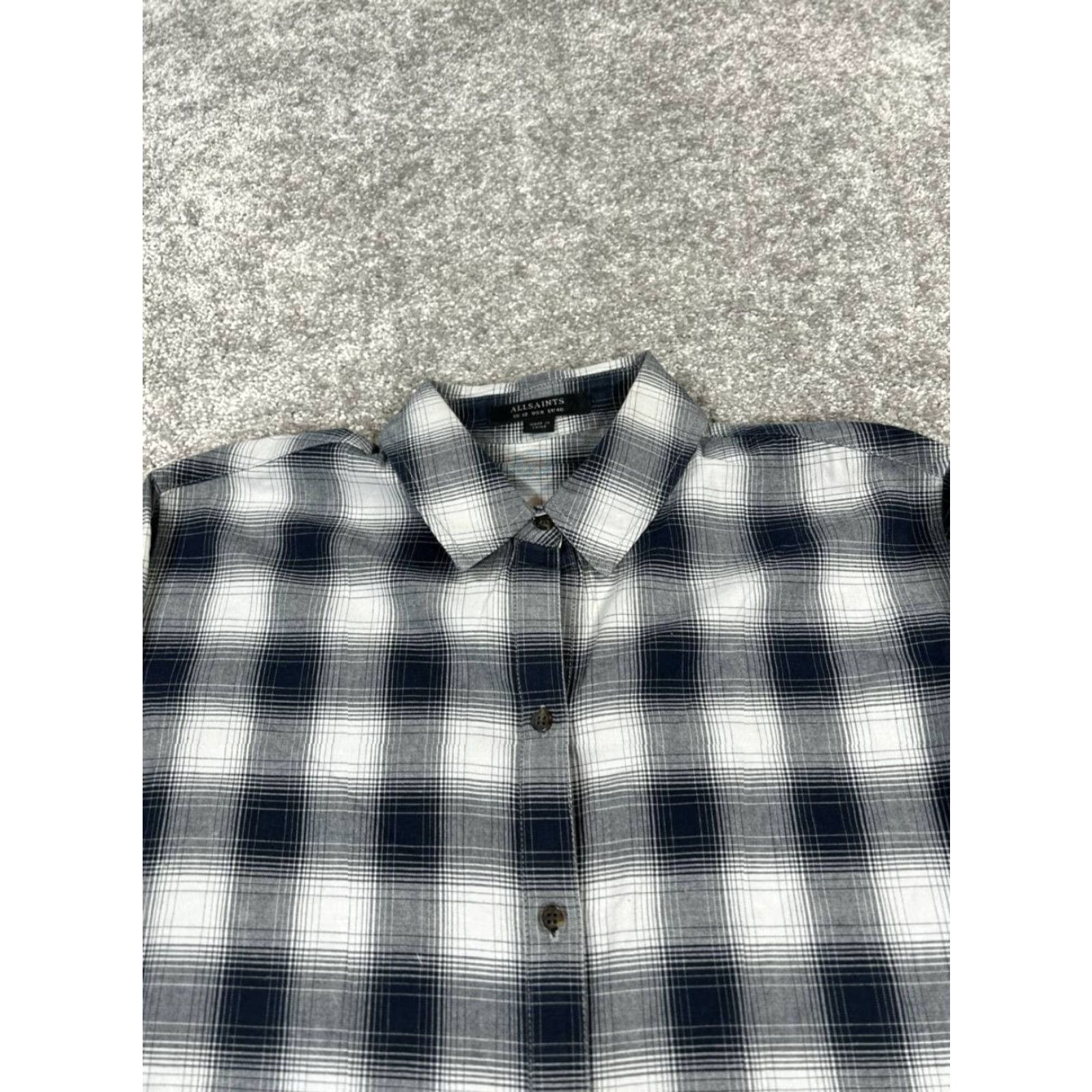 Allsaints Allsaints Shirt Dress Womens 8 Black Cotton Button Up Shirt Dress Women Size 8 Casual Spring Summer Vintage No (if needed) Size M / US 6-8 / IT 42-44 - 2 Thumbnail