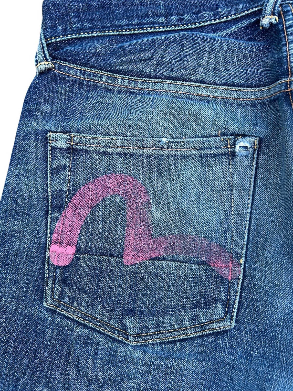 Kapital Thrashed Vintage Evisu Selvedge Denim Jeans Size US 32 / EU 48 - 4 Thumbnail