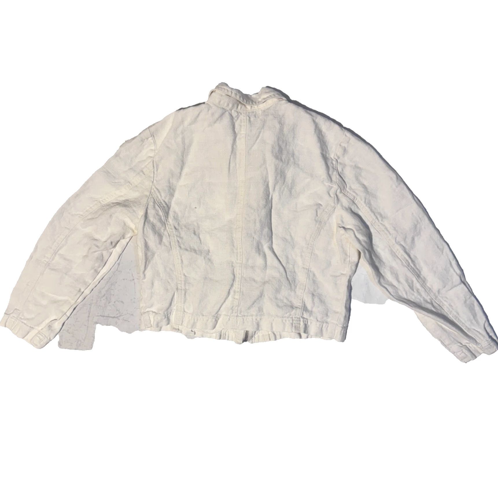 Vintage Karen Kane Women Jacket Short White Linen Cotton Nautical Pockets Spring Business PM Petite Ladies Womens Size M / US 6-8 / IT 42-44 - 6 Thumbnail