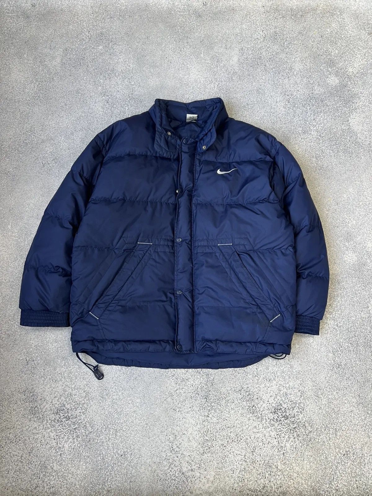 Nike × Vintage Vintage Nike Puffer Y2K Navy 90s Jacket Size US M / EU 48-50 / 2 - 2 Thumbnail