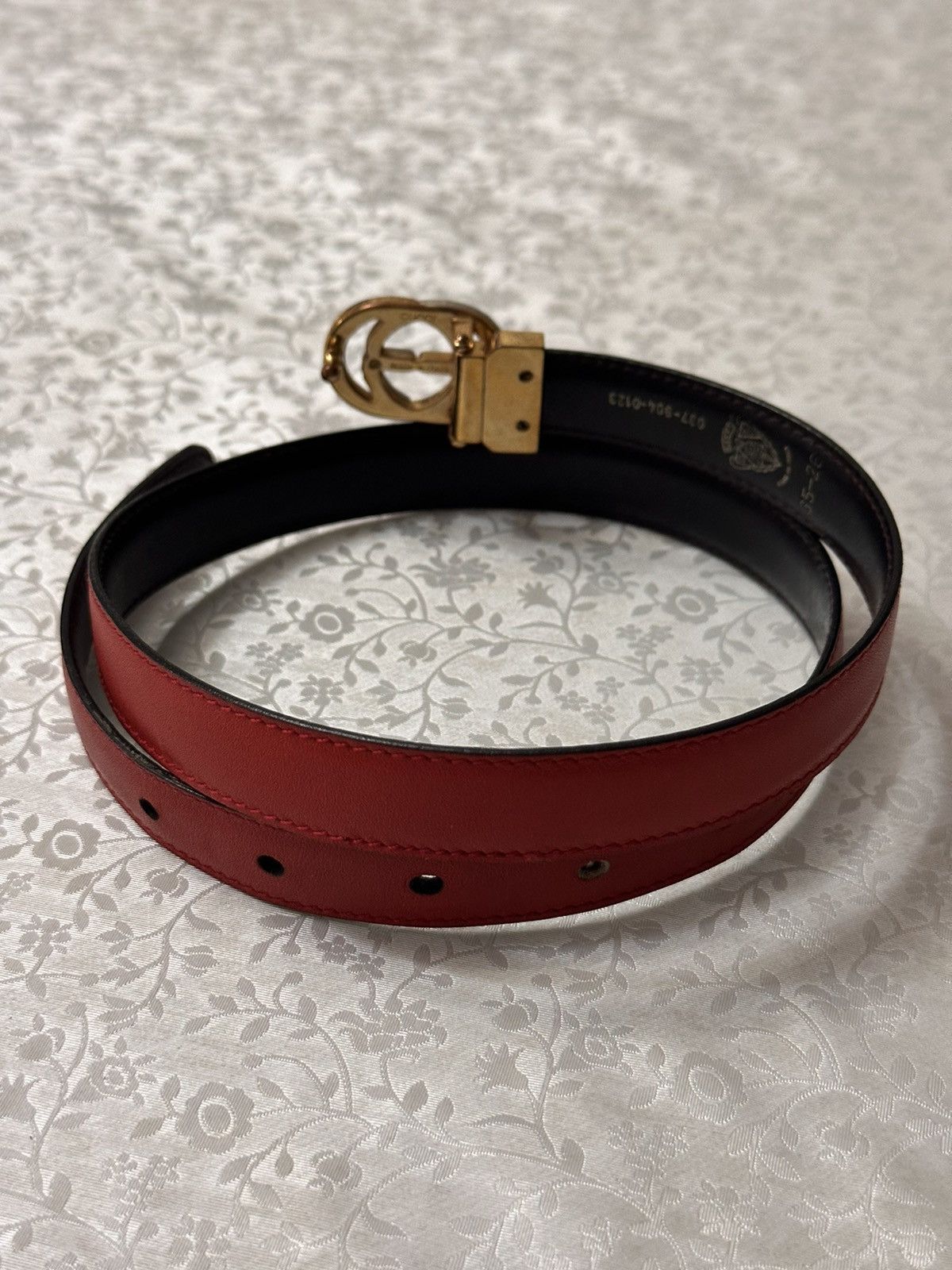 Other 90’S Gucci Vintage Rarest Y2k Luxury Red Leather Belt Size ONE SIZE - 5 Thumbnail