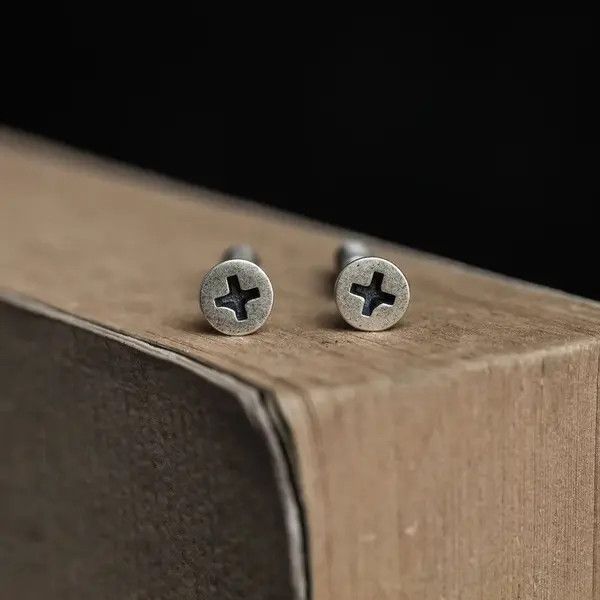 Jewelry Screw Stud Earrings 925 Sterling Charm Earring Halloween Size ONE SIZE - 3 Thumbnail