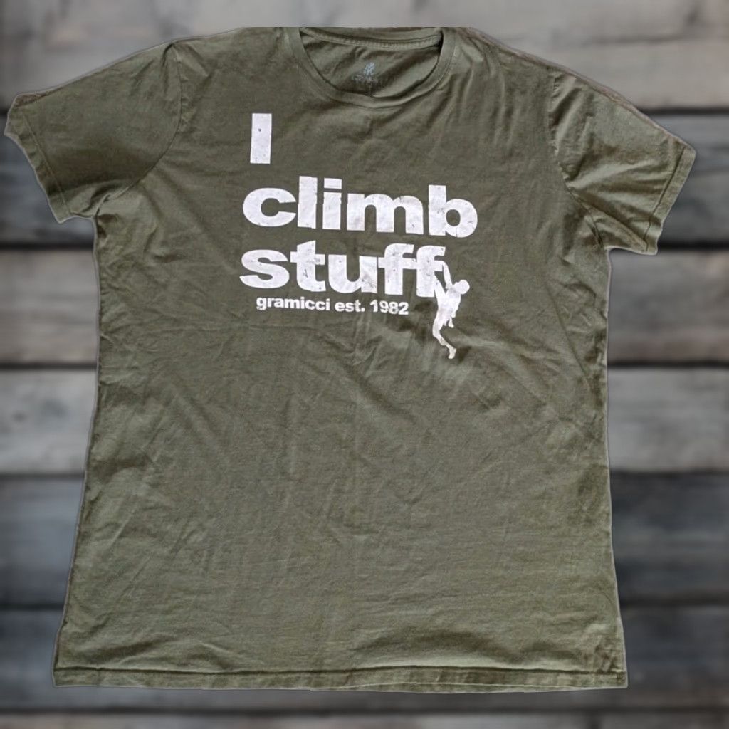 Gramicci Gramicci Shirt Men XL Green Short Sleeve Crew Neck 100% Organic Cotton Graphic Print USA 90s Outdoor Vintage-Inspired Size US XL / EU 56 / 4 - 1 Thumbnail