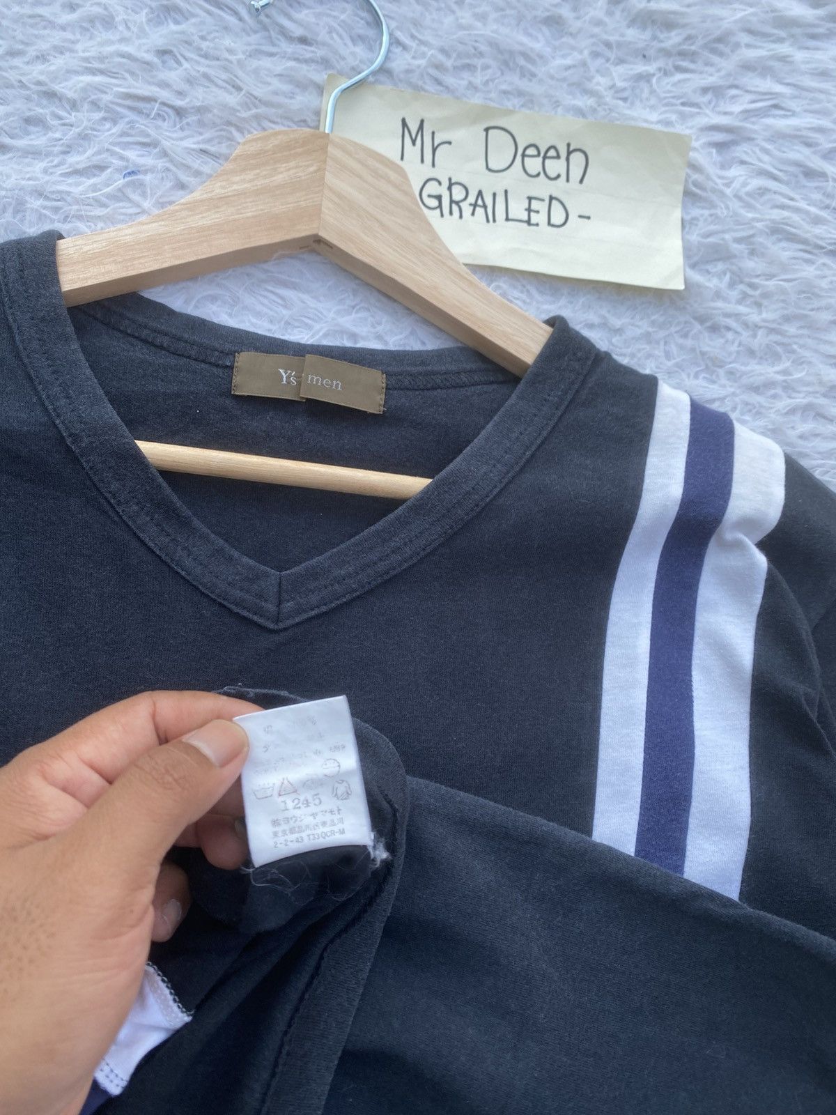 Yohji Yamamoto Vintage 80's - 90's Y's for Men Three Stripes T-Shirts Size US M / EU 48-50 / 2 - 15 Thumbnail