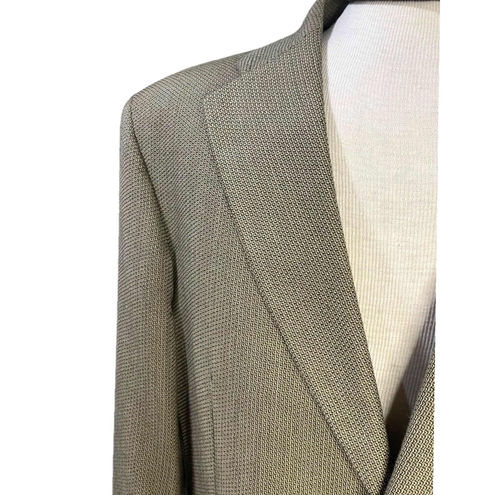 Haggar VINTAGE Haggar 2 Button Mens Sport Coat Blazer Olive Wool Blend Coat 46R Regular Men Girls? Size 46R - 7 Thumbnail