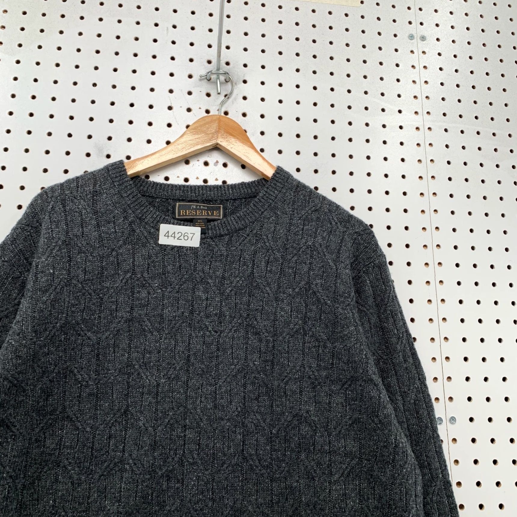 Jos. A. Bank Jos. A. Bank Reserve Wool Crewneck Pullover Sweater Mens XL Gray Cableknit Size US XL / EU 56 / 4 - 6 Thumbnail