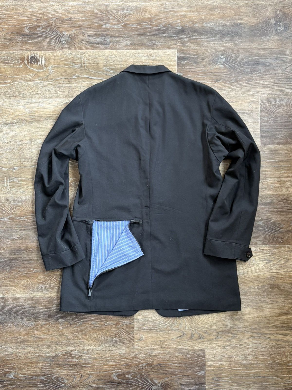 Yohji Yamamoto Pour Homme 17AW K Notch Zipped Blazer Size 44L - 4 Thumbnail