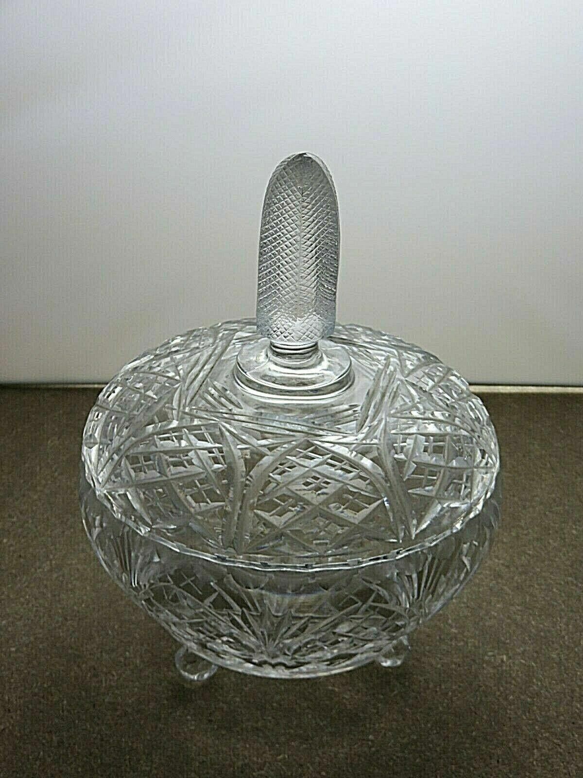 The Unbranded Brand Vintage Cut Glass Crystal Trinket Bowl Candy Bowl 7 7/8" Size ONE SIZE - 5 Thumbnail