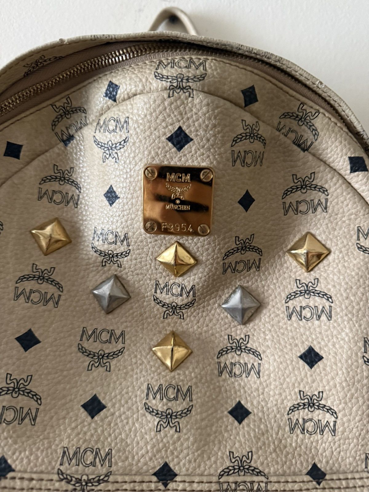 MCM MCM Visetos Beige Backpack Size ONE SIZE - 4 Thumbnail