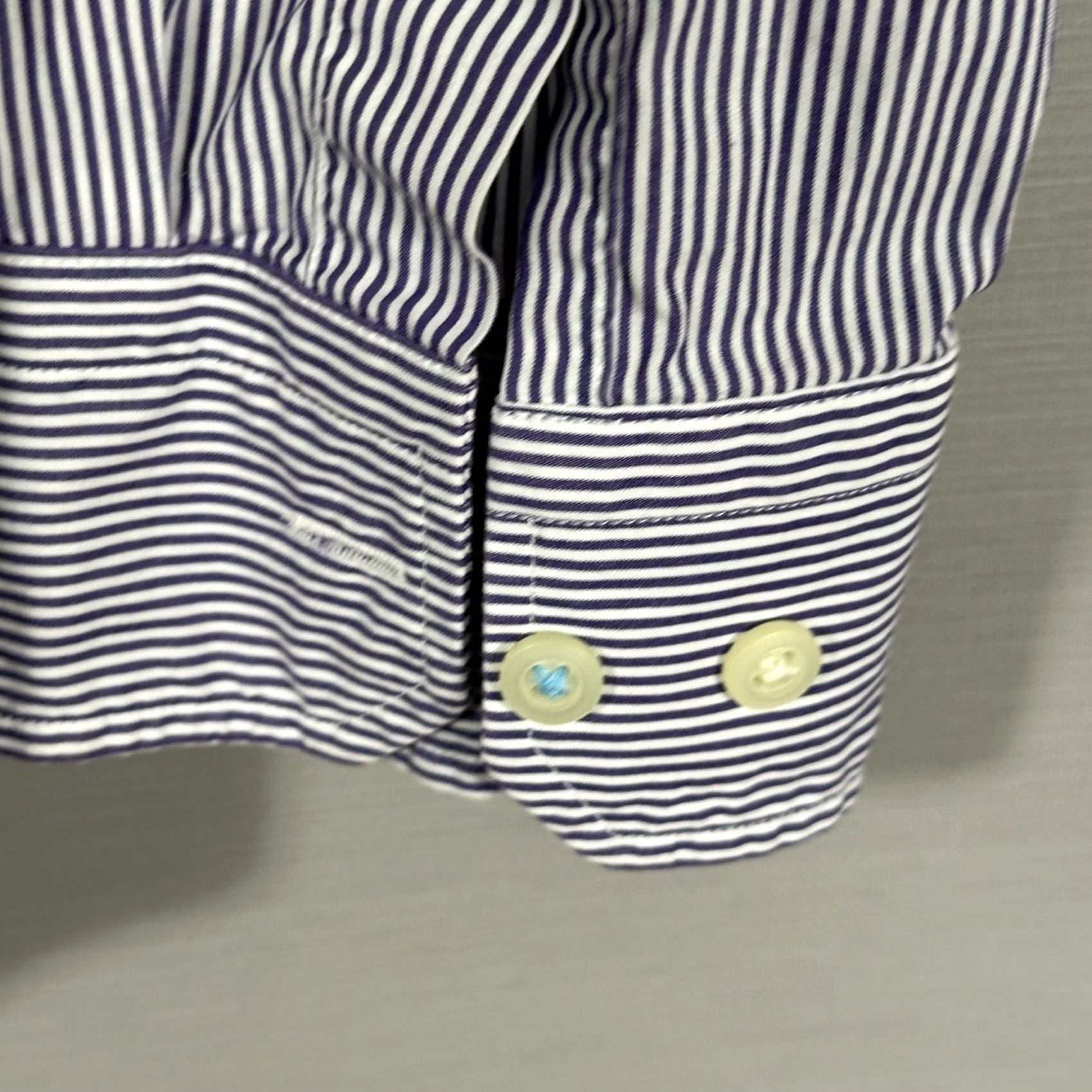 Banana Republic Banana Republic Shirt Mens L Grant Fit 120's Supima Cotton Purple Stripe Long Sleeve Button-Up Collared Size US L / EU 52-54 / 3 - 4 Thumbnail