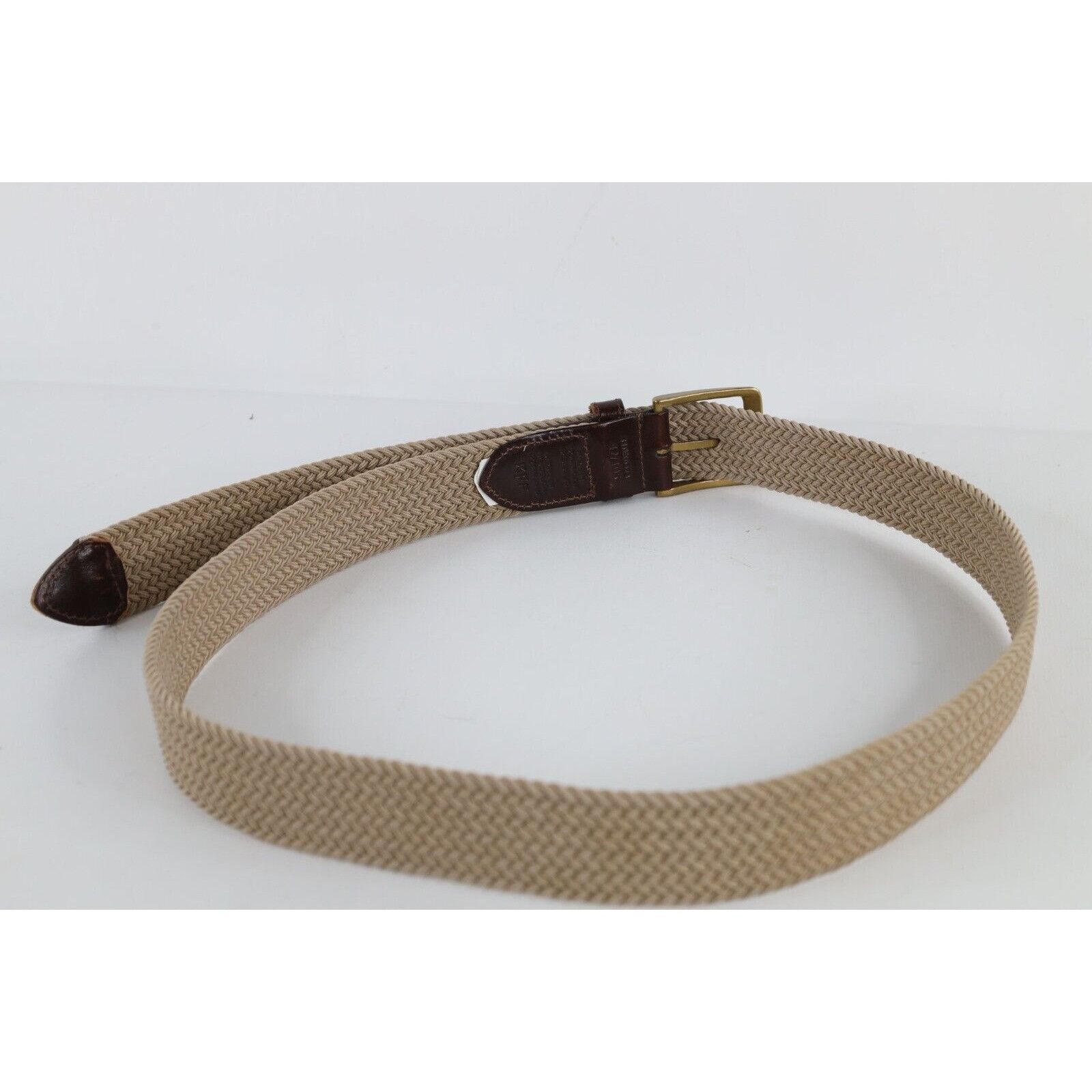 Vintage Vintage 90s Dockers Leather Braided Stretch Webbed Belt Size 42 - 4 Thumbnail