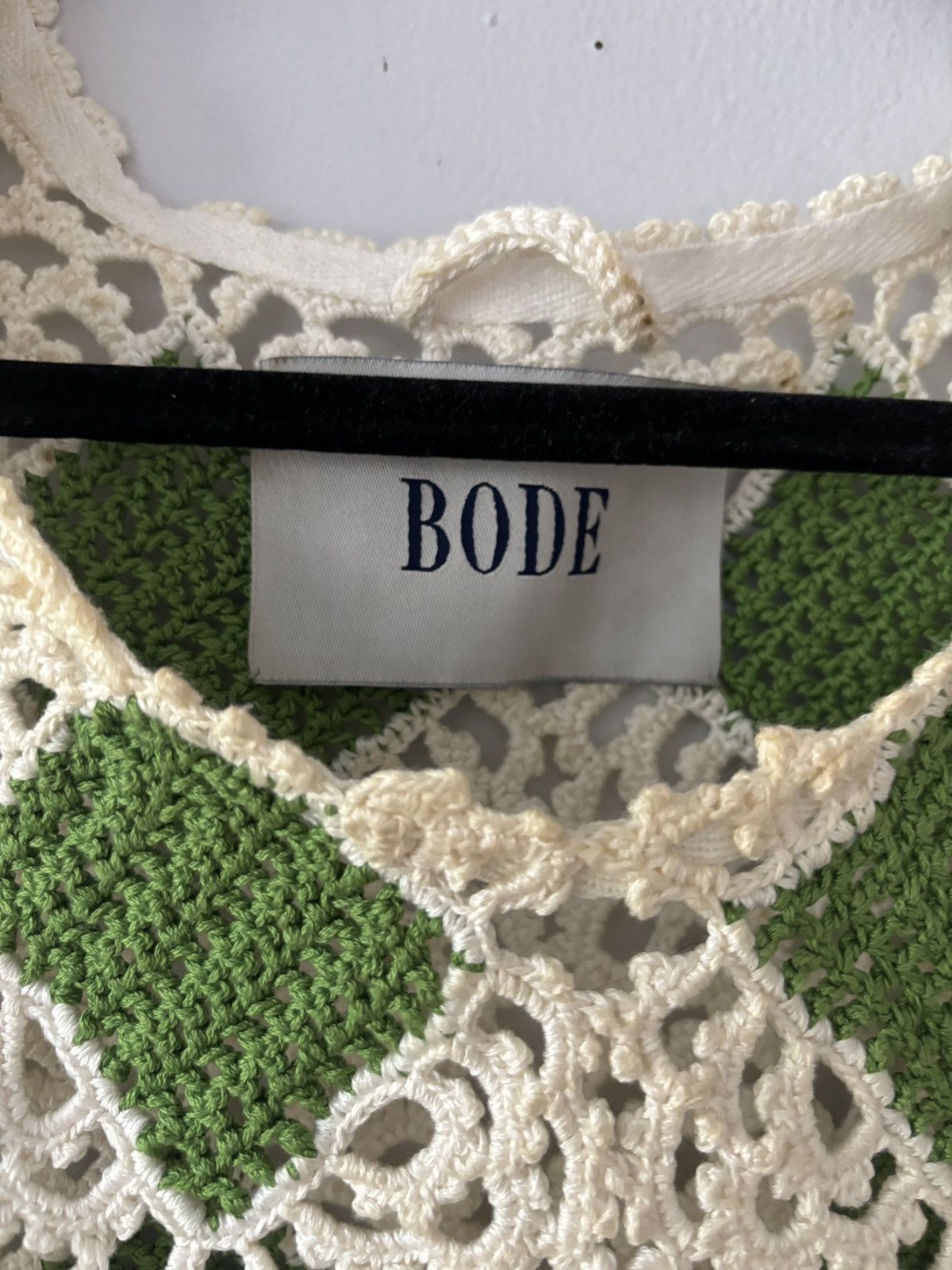 Bode Bode Tank Top | White & Green Diamond Crochet Size US M / EU 48-50 / 2 - 2 Thumbnail