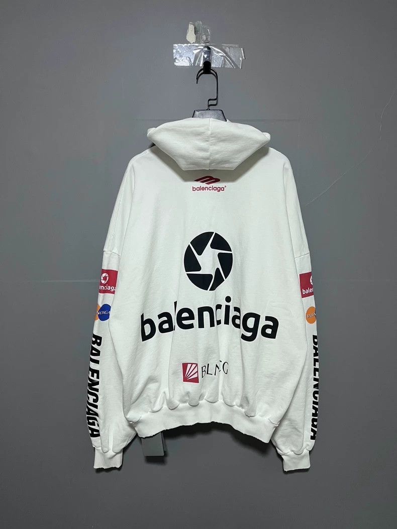 Balenciaga Logo Hoodie with Racing Elements-2506