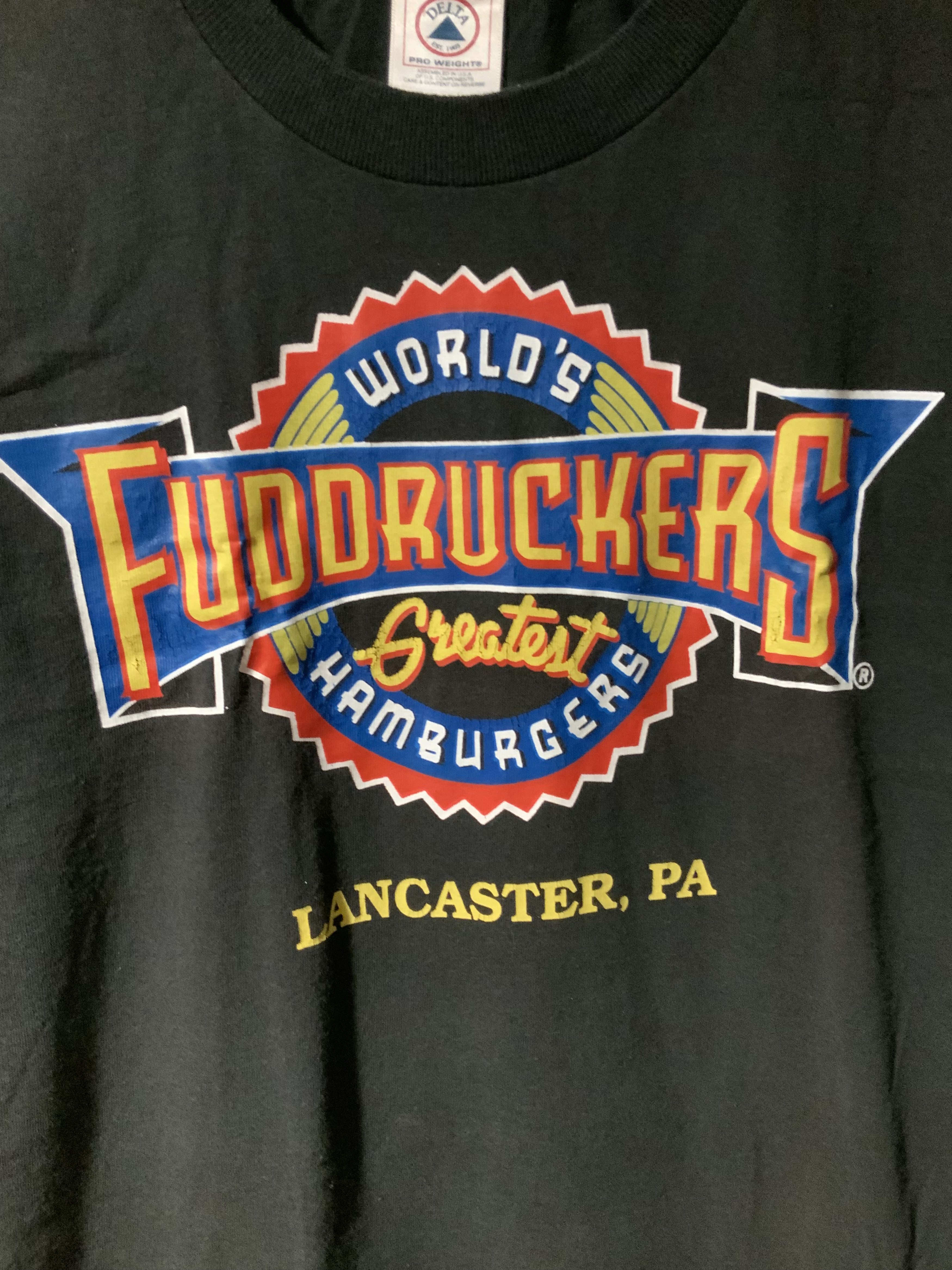 Delta × Vintage Vintage 90s Worlds Greatest Hamburgers Fuddruckers T-shirt Size US M / EU 48-50 / 2 - 2 Thumbnail