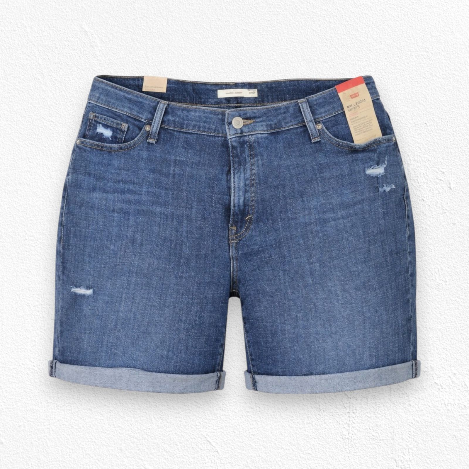 Levi's Levi's Medium Classic Mid-Length Distressed Shorts Size 24W Size 37" - 1 Thumbnail