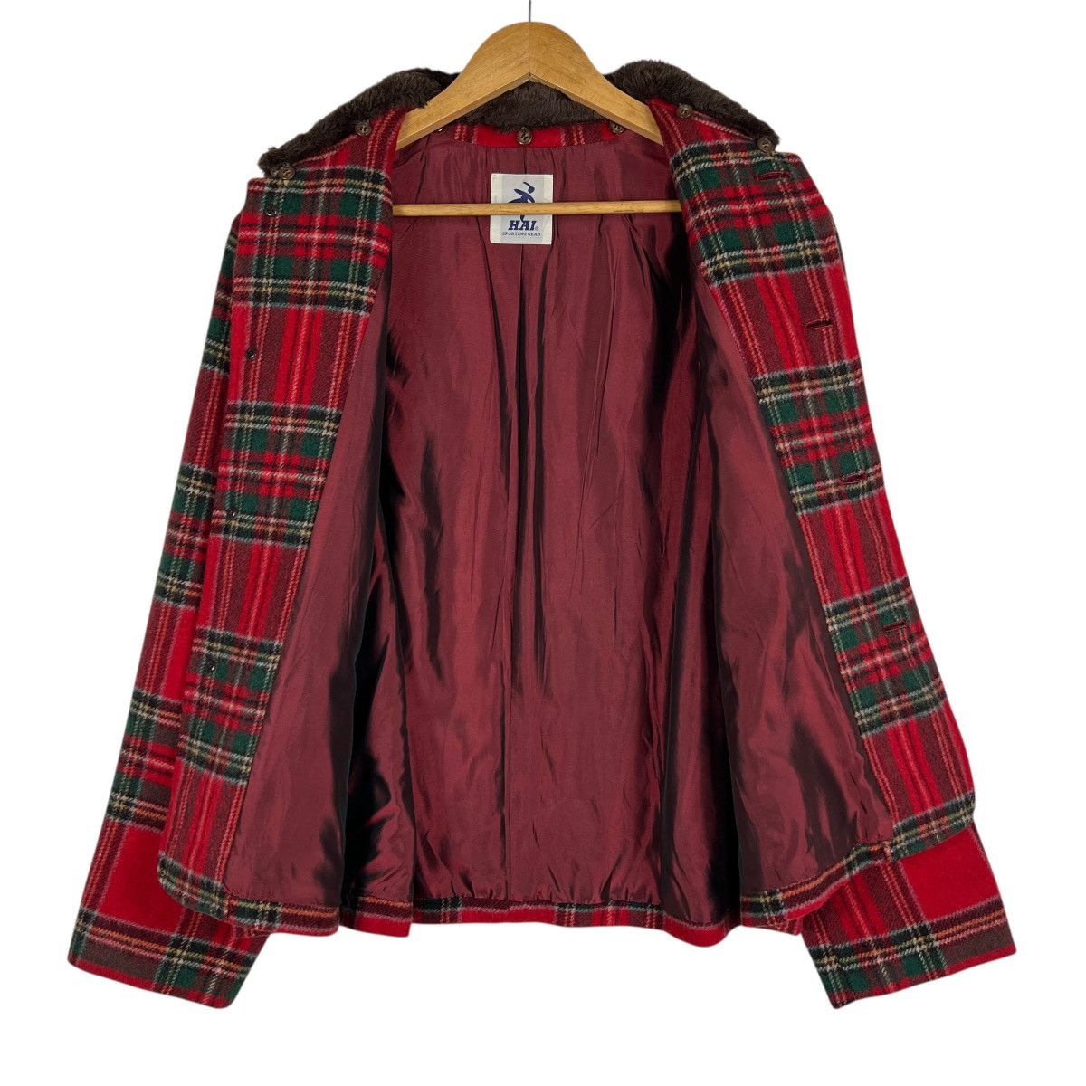 Hai Sporting Gear Hai Sporting Gear Tartan Wool Faux Fur Colar Crop Jacket Size US M / EU 48-50 / 2 - 10 Thumbnail