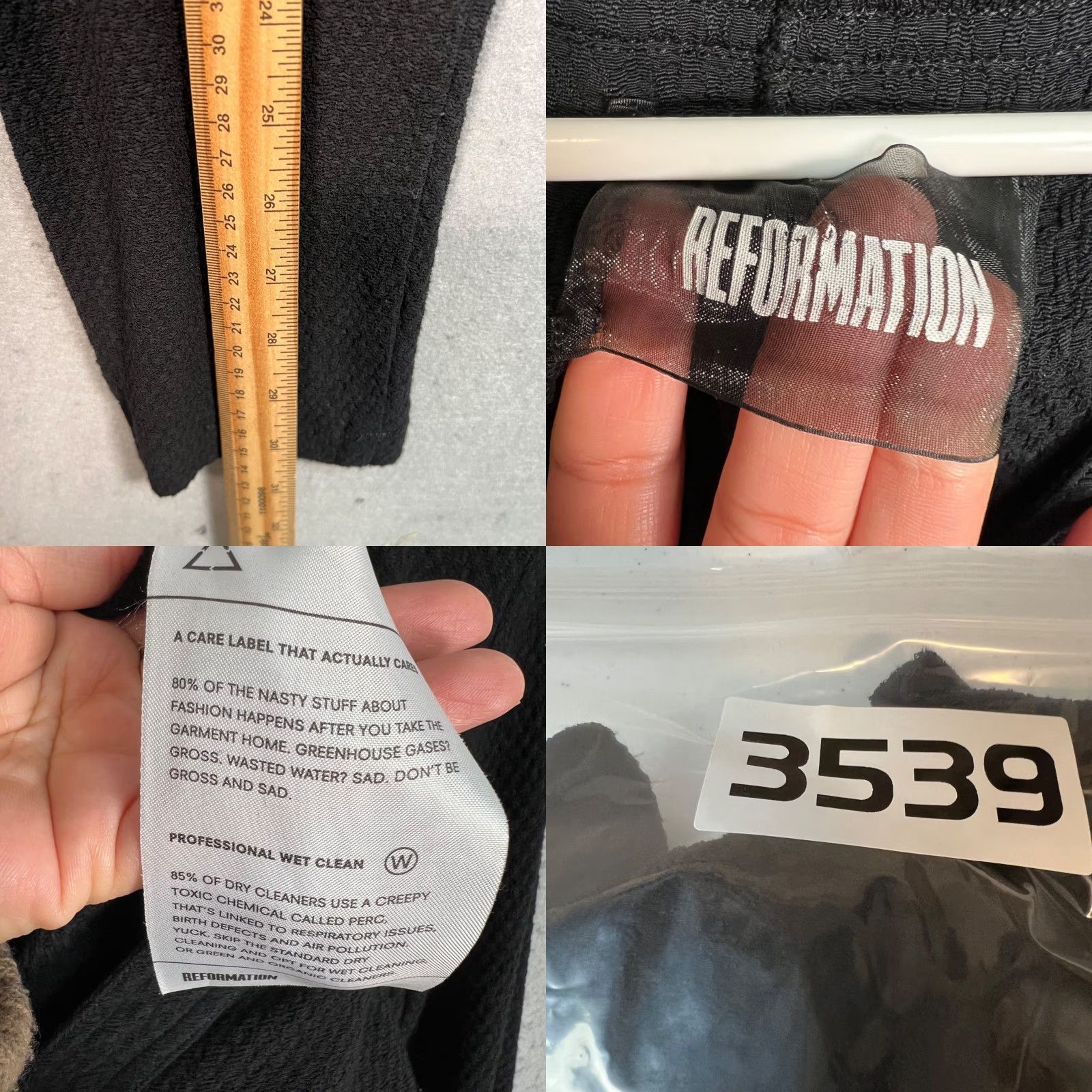 Reformation Reformation Jumpsuit One-Piece Black XS Textured Wrap With Pockets Womens Size 26" / US 2 / IT 38 - 8 Thumbnail