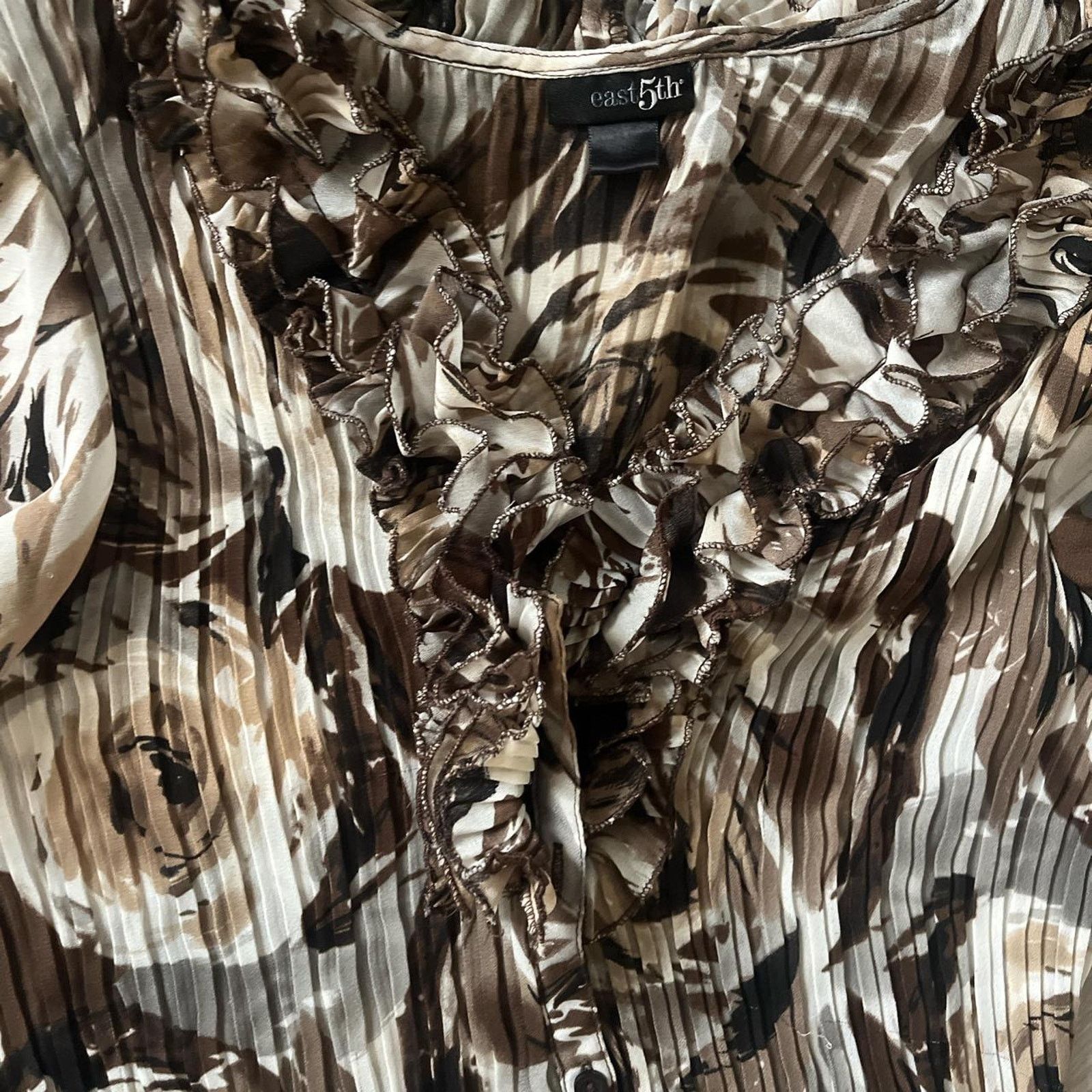 Other Ruffled earth tone blouse Size M / US 6-8 / IT 42-44 - 5 Thumbnail