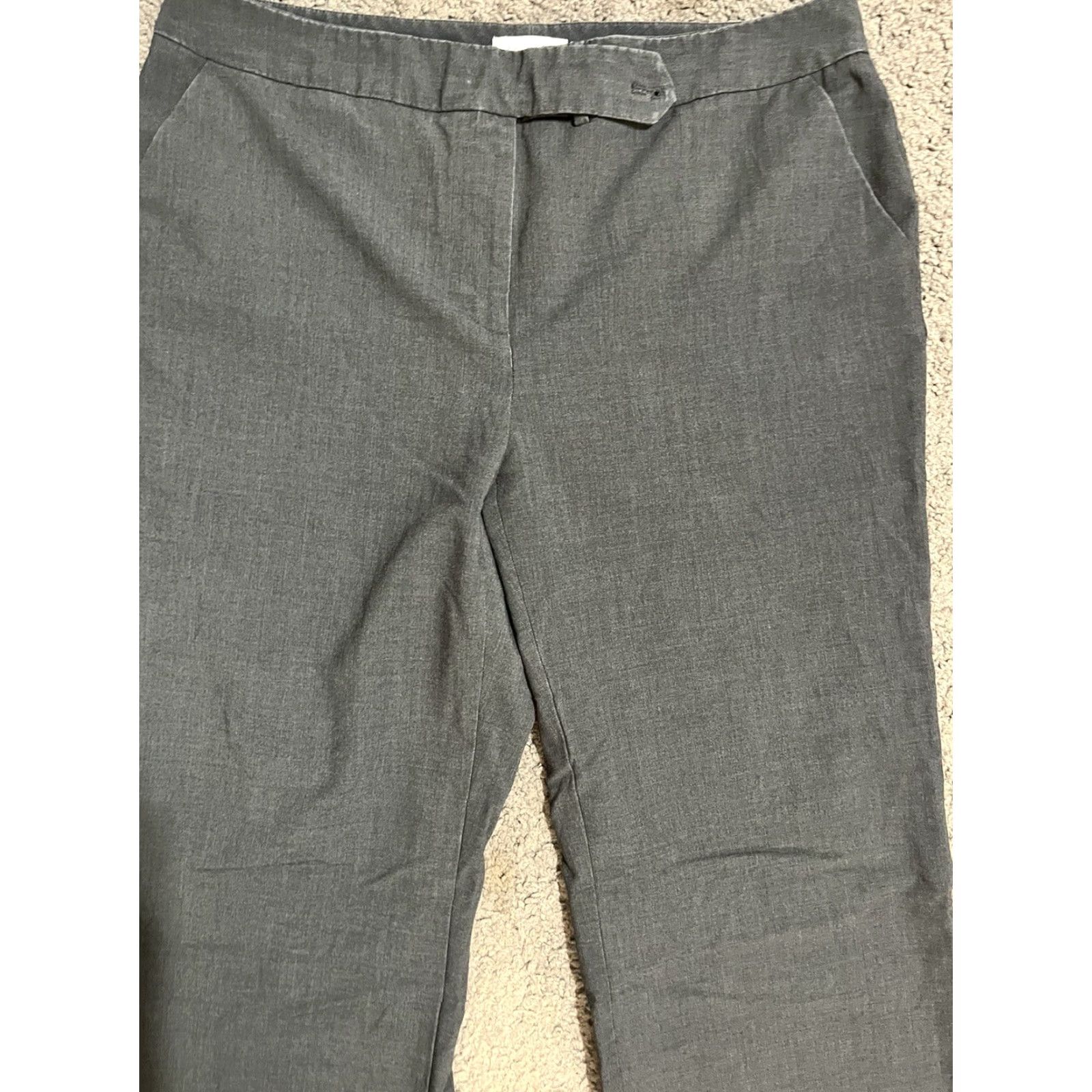 Calvin Klein Calvin Klein Dress Pants Womens 14 Gray Classic Fit Polyester Spandex Front Flat Pockets Modern Size 36" / US 14 / IT 50 - 2 Thumbnail