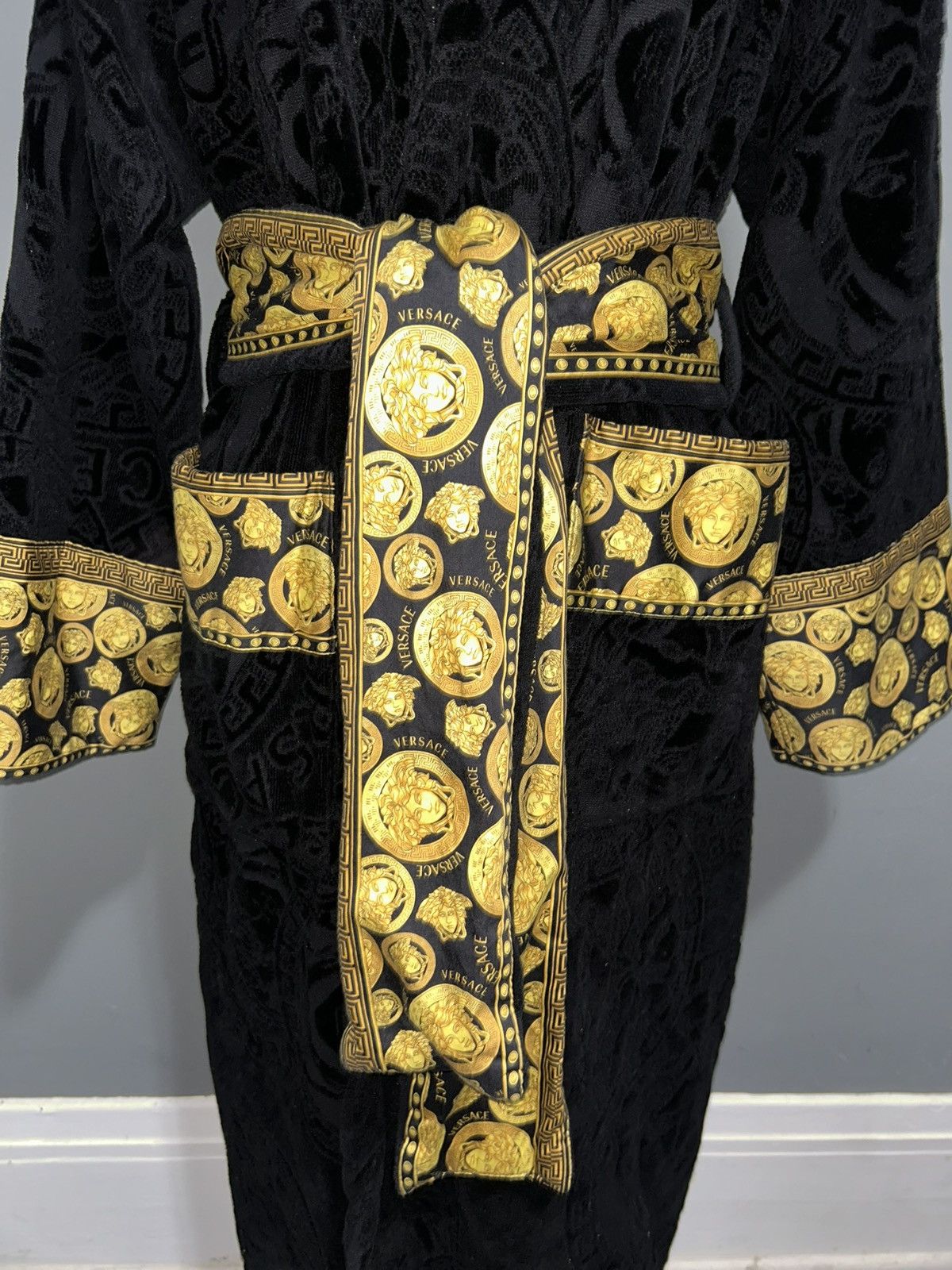 Versace Versace Medusa Amplified Black Cotton Bathrobe Unisex XL Size ONE SIZE - 5 Thumbnail