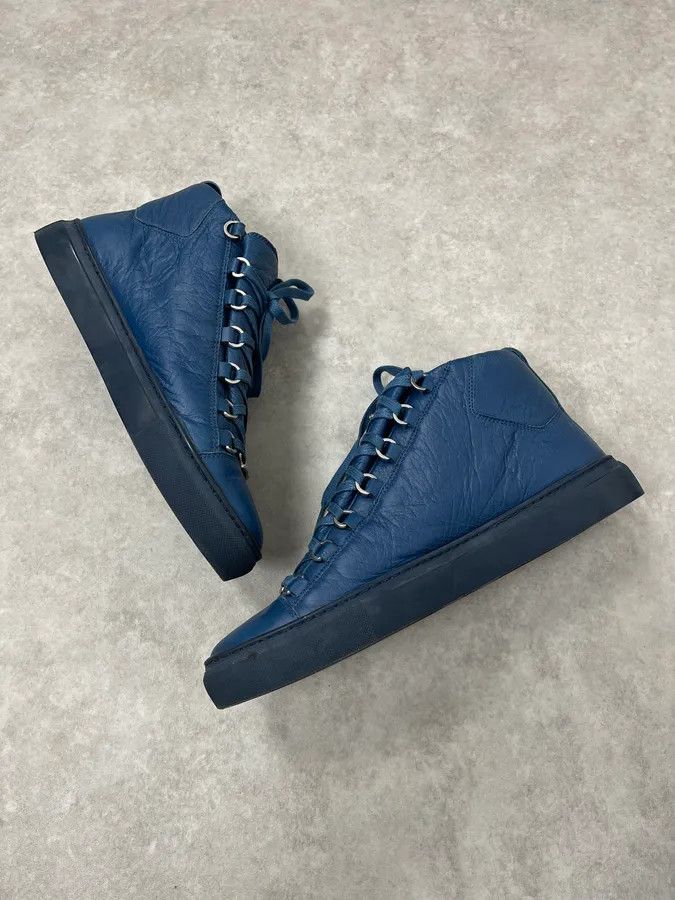 Balenciaga Balenciaga Arena Blue High Leather Sneakers Size US 9.5 / EU 42-43 - 5 Thumbnail