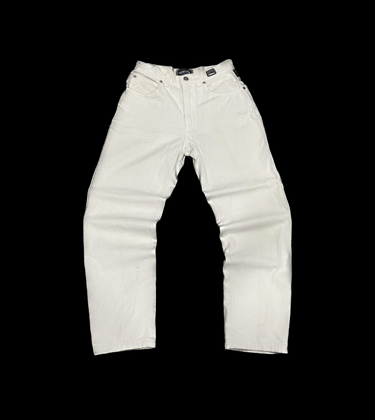 Versace × Versace Jeans Couture Sick☠️ Versace White Denim Jeans 90s Size US 29 - 1 Thumbnail