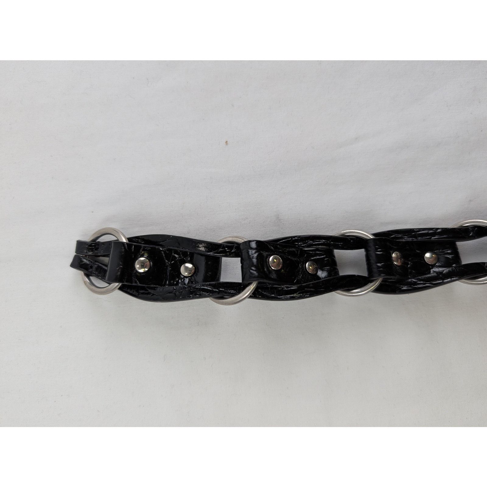Saint Laurent Paris o1rshd1 Q:2 / Size:100/ Motorcycle Buckle Braided Belt Size 40 - 7 Thumbnail