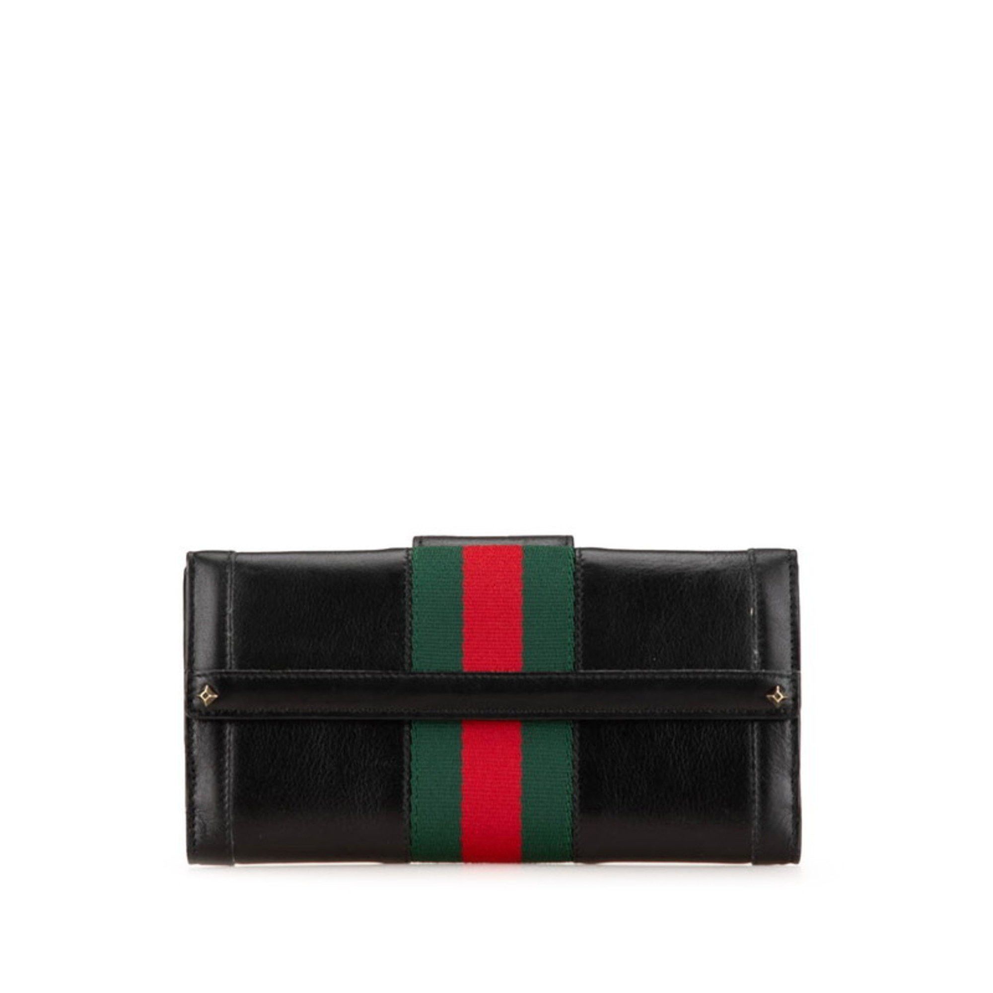 Gucci Gucci Sherry Line Studded Long Wallet 120928 Black Multicolor Leather Men's GUCCI Size ONE SIZE - 1 Thumbnail