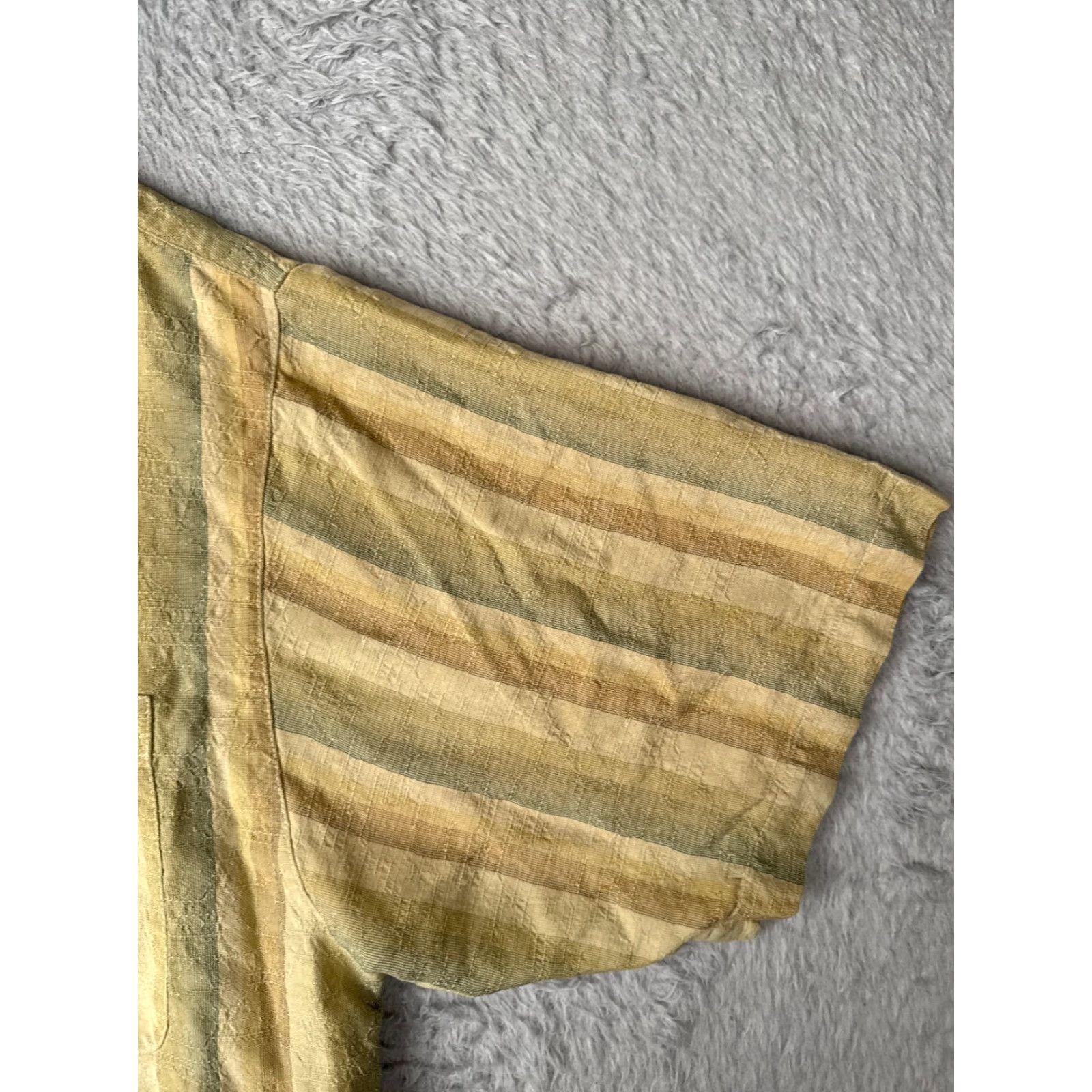 Tommy Bahama Tommy Bahama Shirt Men XL Yellow Stripe 100% Silk Button Up Hawaiian Shirt Mens Regular Slim Beach Holiday 80s 90s Designer Silk Stripe Size US XL / EU 56 / 4 - 2 Thumbnail