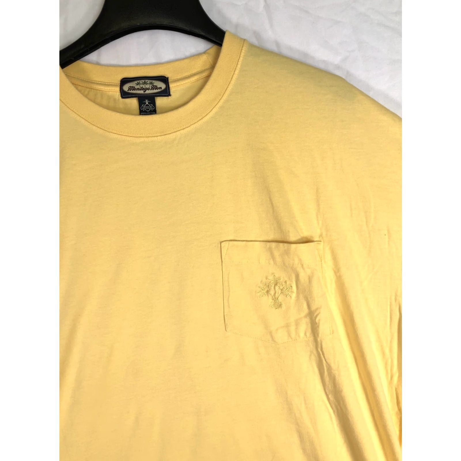 Vintage Montego Mon Mens XXL Yellow Pocket T Shirt 100% Cotton Embroidered BT23 Size Size US XXL / EU 58 / 5 - 2 Thumbnail