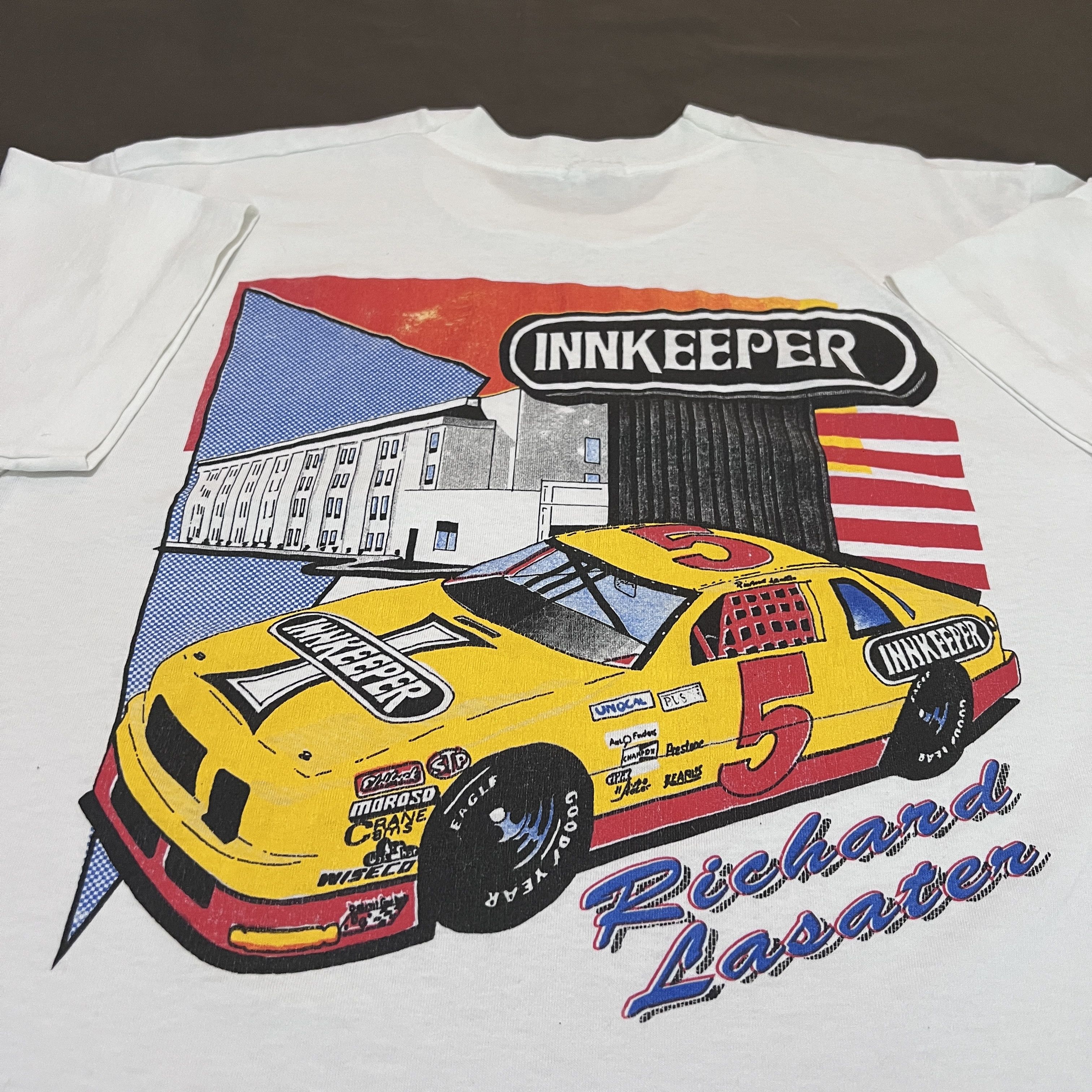 NASCAR Vintage 90s Richard Lassiter Innkeeper NASCAR Racing Tee Size US M / EU 48-50 / 2 - 1 Thumbnail