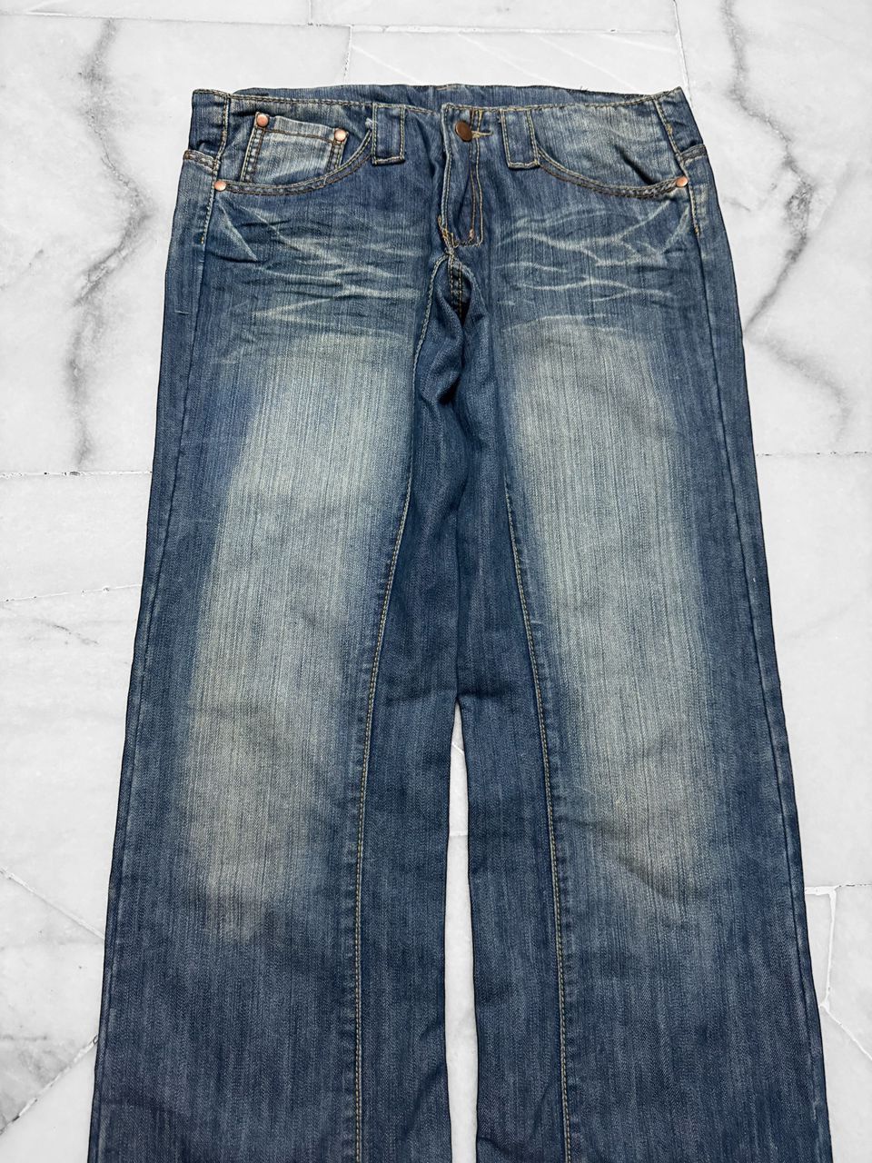 Tornado Mart Vintage 2000s Japanese Baggy Flare Whisker Jean . Size US 31 - 2 Thumbnail