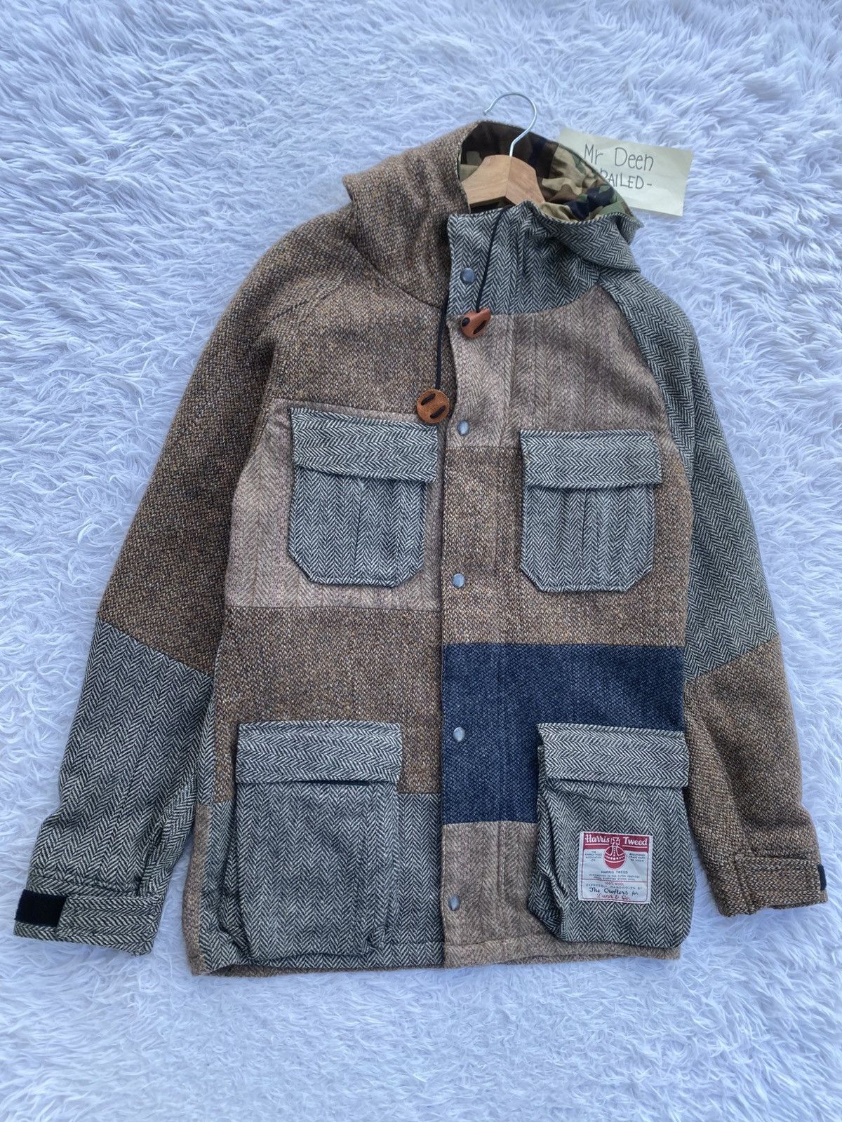 Harris Tweed Rare 1998 Vintage Harris Tweed multitone wool hoodie jacket Size US M / EU 48-50 / 2 - 2 Thumbnail