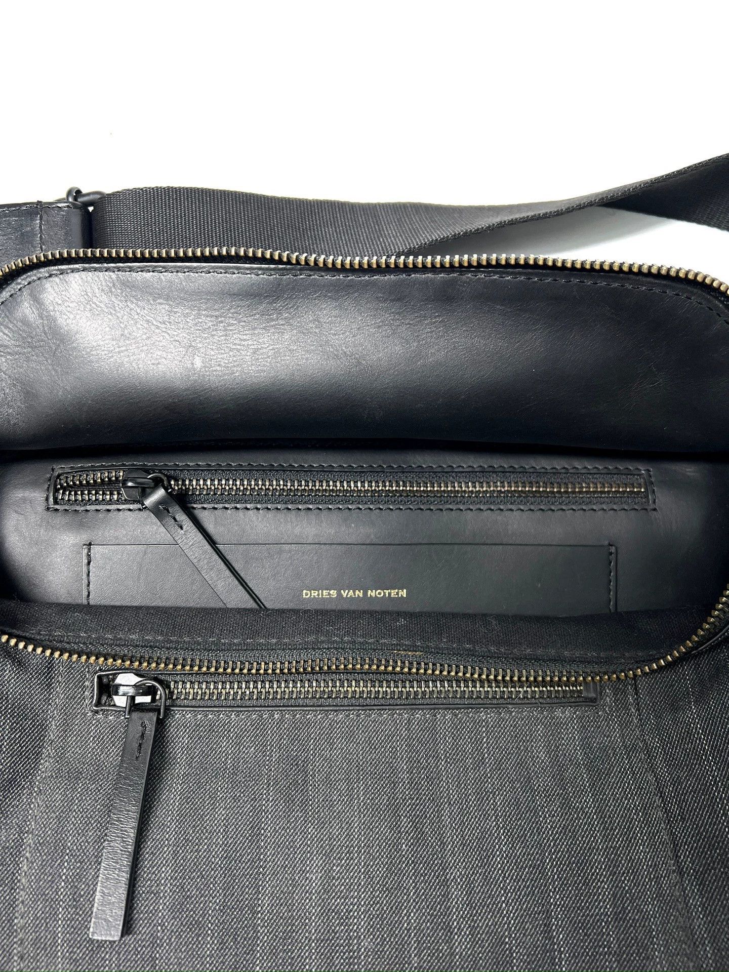 Dries Van Noten Dries Van Noten 19AW Gray Wool & Leather Crossbody Size ONE SIZE - 8 Thumbnail