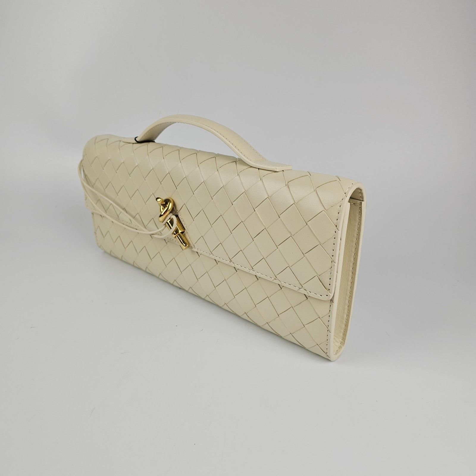 Bottega Veneta BOTTEGA VENETA $3500 Andiamo Sea Salt Top Handle Clutch New Size ONE SIZE - 8 Thumbnail