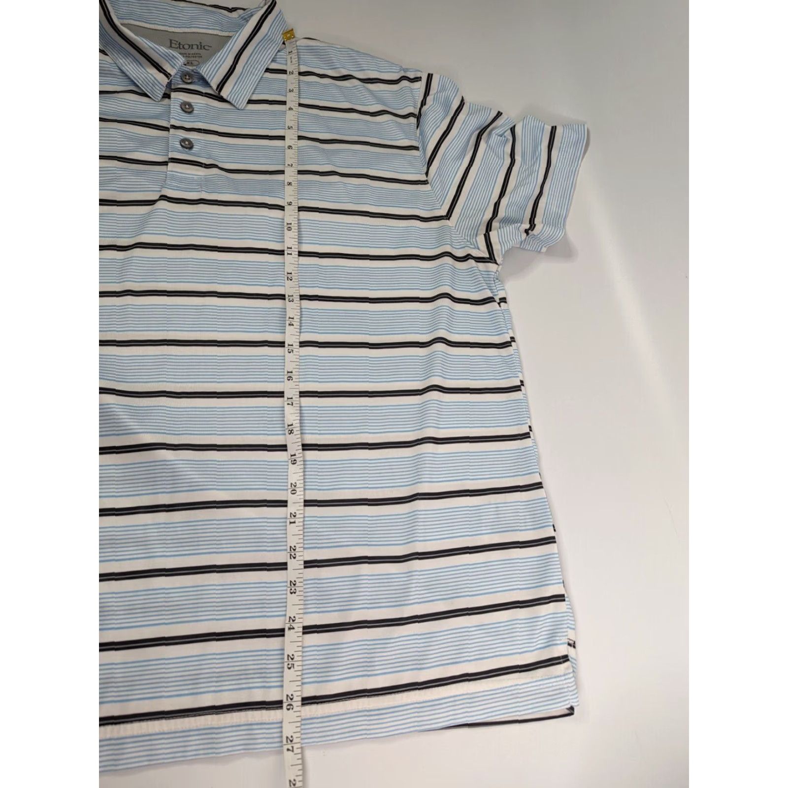 Vintage Etonic Shirt Men’s XL Blue White Stripe Golf Short Sleeve Polo Casual Size US XL / EU 56 / 4 - 5 Thumbnail