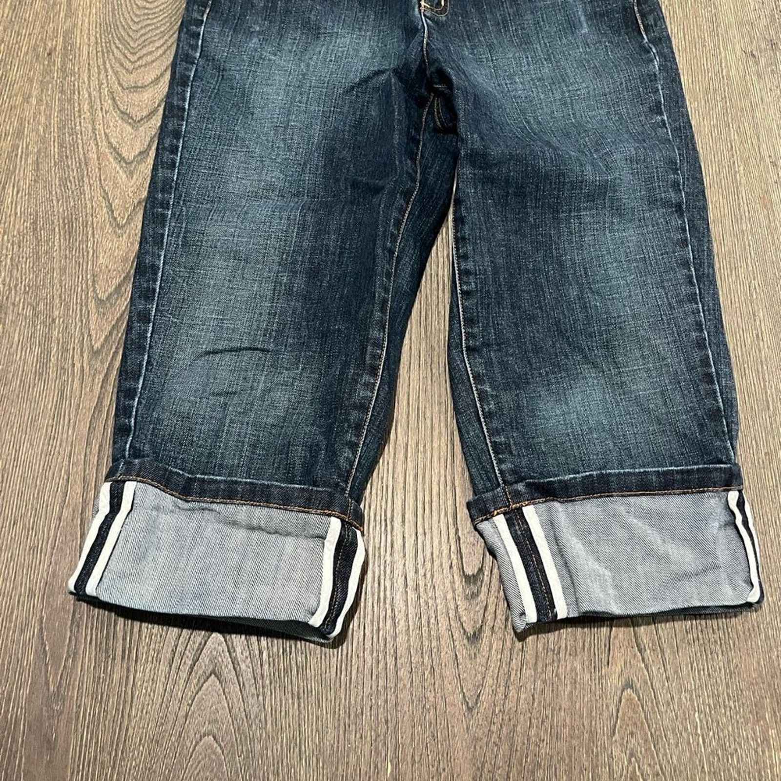 Robert Talbott Talbots Cropped Jeans Roll Hem Denim Stretch Cotton Petite 4 Size 27" / US 4 / IT 40 - 2 Thumbnail