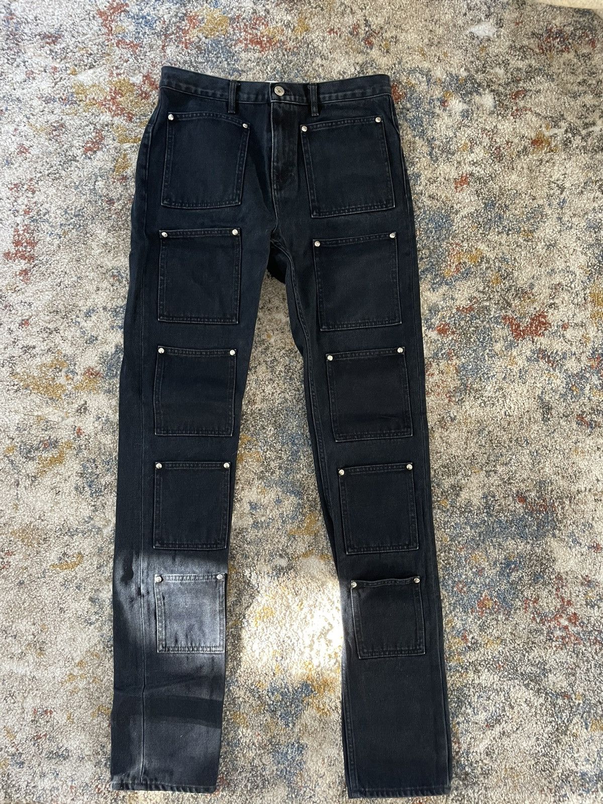 Vintage Lourdes Cargo Jeans in Midnight Blue Size US 29 - 1 Thumbnail